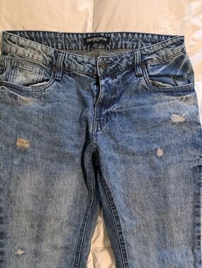 Crooks & Castles Women's Light Blue Distressed Skinny Jeans
